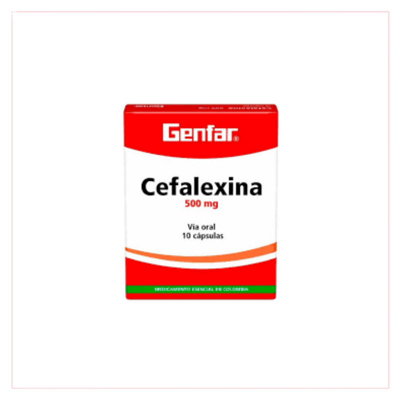 CEFALEXINA 500MG  10 CAPSULAS (LAB. GENFAR)